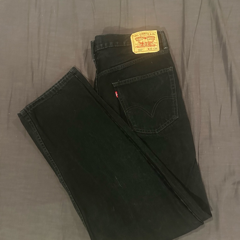 Levi's Men's Black Jeans 550 Relaxed Fit 36 x 34